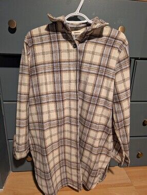 ADORA Cream Plaid Button-Up Shacket